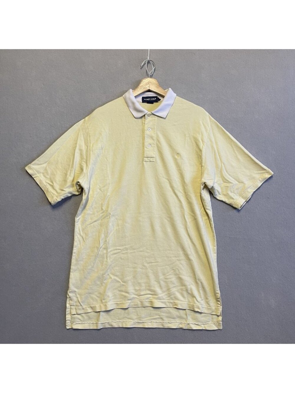 Polo Golf By Ralph Lauren Mens Pale Yellow Polo Shirt White Collar Size L